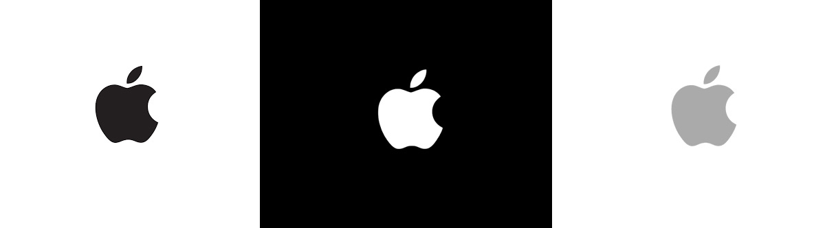 Das Apple-Logo in Schwarz
