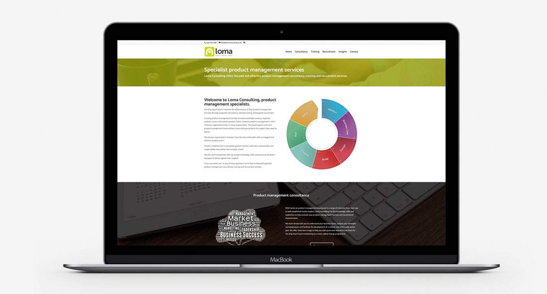 Loma consulting website laptop ansicht