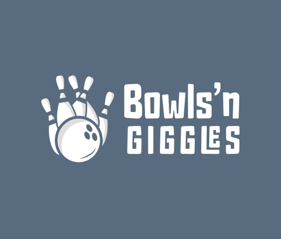 Bowling-Logo mit Kegelillustration