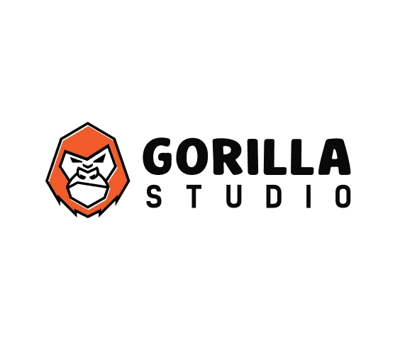Auffälliges Gaming-Logo mit Gorilla-Maskottchen