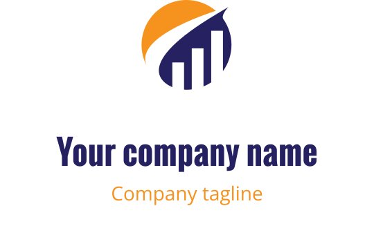 Modernes Logo-Design mit einem aufsteigenden Balkendiagramm und einem Sonnenelement