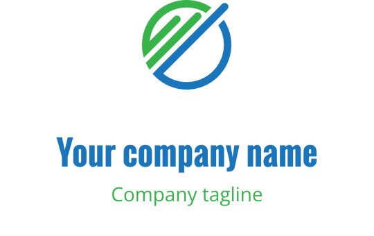 Modernes kreisförmiges Logo-Design mit grünen und blauen Elementen