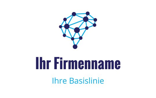 Modernes Logo-Design mit einem vernetzten Gehirn in Blau und Lila