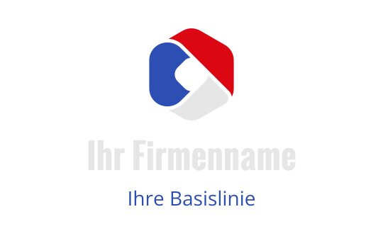 Modernes geometrisches Logo-Design mit roten, blauen und weißen Elementen