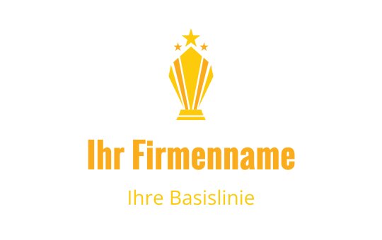 Elegantes Logo-Design einer Trophäe in Gold mit drei Sternen darüber
