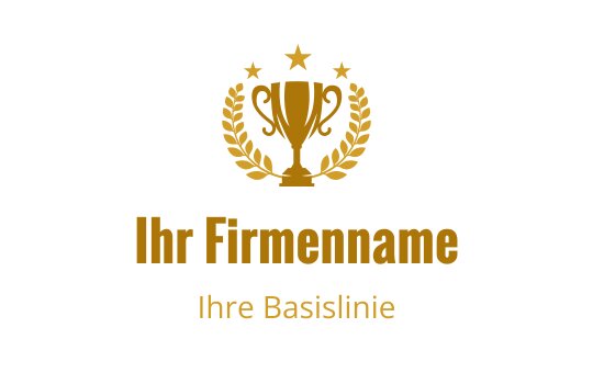 Elegantes Logo-Design mit Trophäe, Lorbeerblättern und Sternen