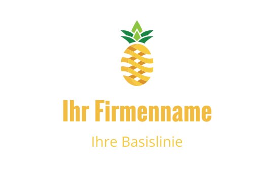 Verspieltes Ananas-Logo-Design mit grünen Blättern und gelben Streifen