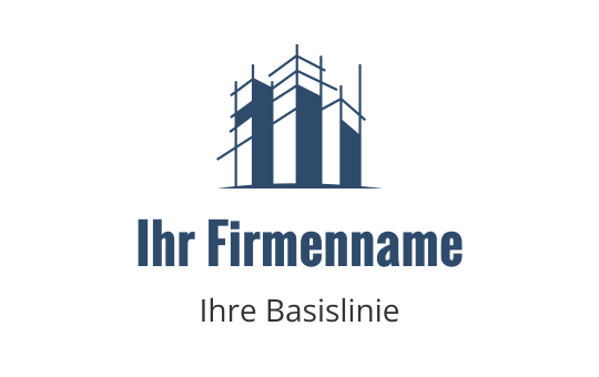 Modernes blaues Logo-Design mit stilisierten Windturbinen und klaren Linien