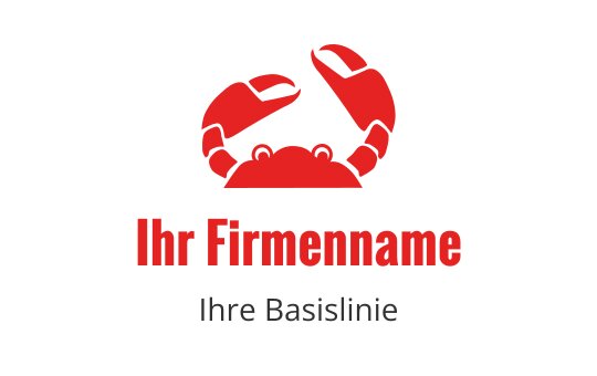 Fettes rotes Krabbenlogo-Design mit auffälligen Scheren und verspieltem Stil