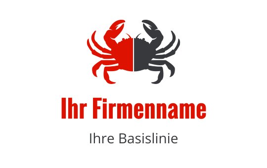 Fettes Krabbenlogo-Design mit roten und grauen Elementen