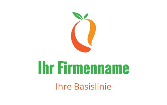 Modernes orange und grünes Obstlogo-Design mit einem Blattelement