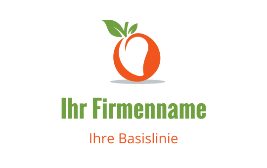 Frisches Orangenlogo-Design mit grünen Blättern und modernem Stil
