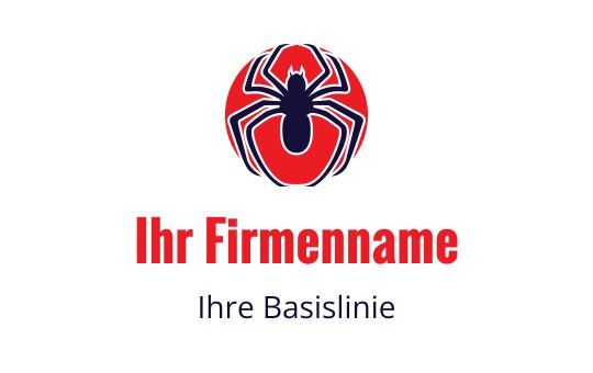 Fettes Spinnenlogo-Design in Rot und Marineblau mit kreisförmigem Hintergrund