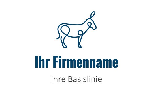 Minimalistisches blaues Linienkunst-Logo-Design einer Kuh