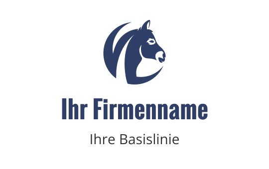 Elegantes Pferdekopf-Logo-Design in Marineblau mit fließenden Linien