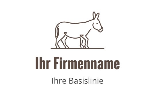 Minimalistisches Esel-Logo-Design im braunen Linienstil