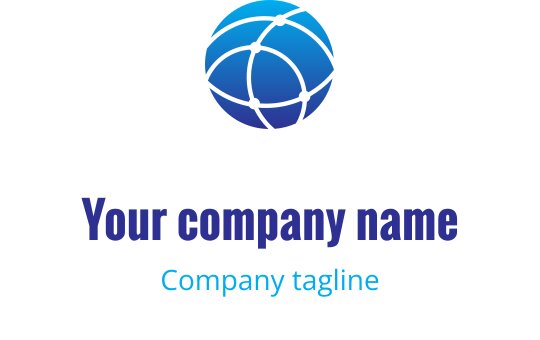 Modernes blaues Globus-Logo-Design mit verbundenen Linien