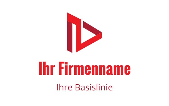 Modernes rotes Logo-Design mit stilisierter Play-Button-Form
