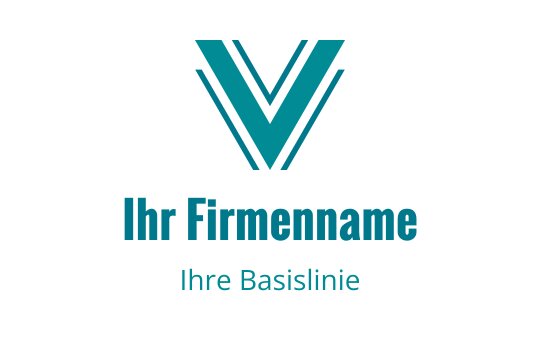 Modernes türkisfarbenes Logo-Design mit einem stilisierten V und scharfen Winkeln