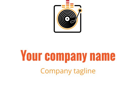 Modernes kreisförmiges Logo-Design mit orangefarbenen Akzenten und einem verspielten Blasenelement