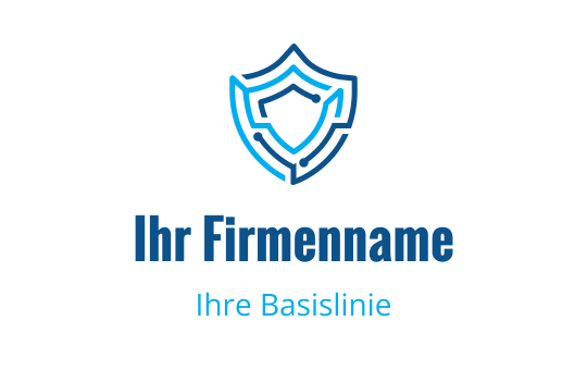 Modernes Wappen-Logo-Design in Blau und weißen Umrissen