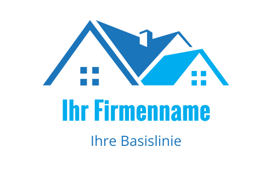 Türkis und cyanfarbenes Logo-Design mit stilisierter Dachsilhouette