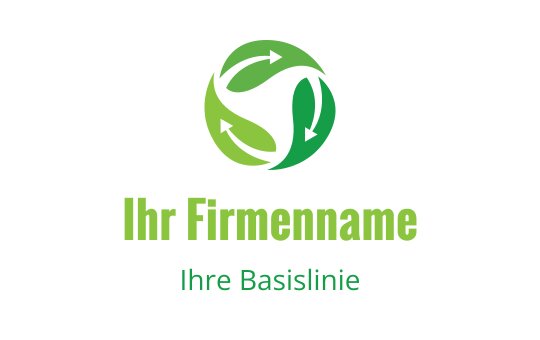 Modernes kreisförmiges Logo-Design mit grünen Blättern und Pfeilen