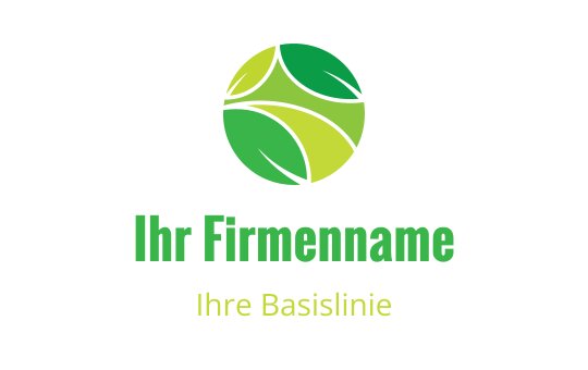 Modernes kreisförmiges Logo-Design mit grünen Blättern und lebendiger Farbpalette