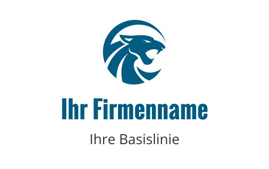 Fettes Löwenkopf-Logo-Design in Blau mit dynamischen Linien