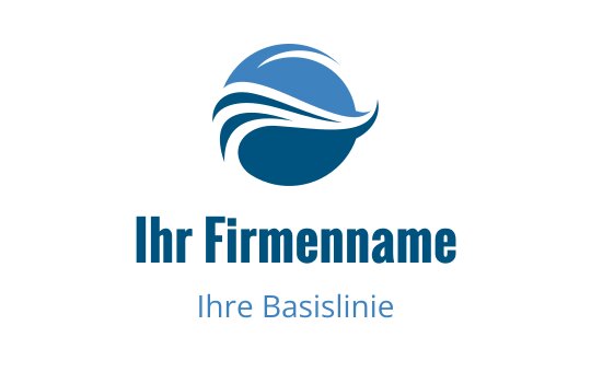 Modernes blaues und türkisfarbenes Logo-Design mit Wellen- und Kreiselementen