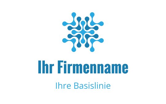 Modernes blaues Logo-Design mit miteinander verbundenen kreisförmigen Formen