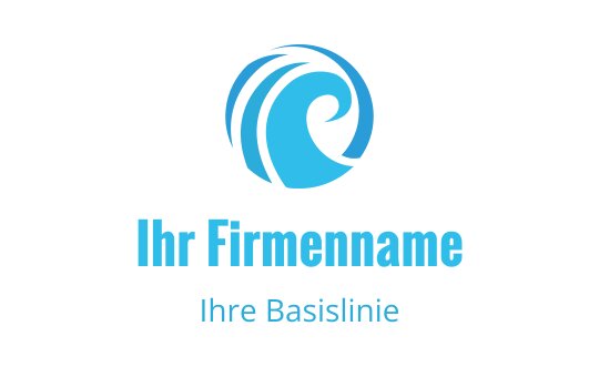Modernes blaues Wellenlogo-Design mit fließenden Kurven