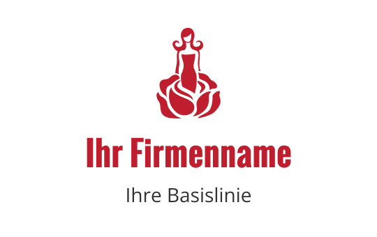 Elegantes rotes Rosenlogo-Design mit einem dekorativen Krone-Element
