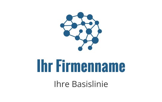 Modernes blaues Gehirn-Logo-Design mit verbundenen Knoten und Linien