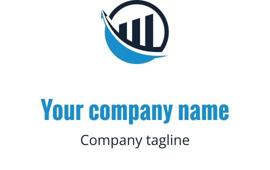 Modernes Logo-Design mit einer kreisförmigen Form, Balken und einem Wellen-Element