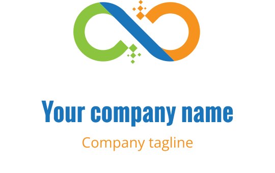 Lebhaftes Unendlichkeit-Logo-Design in Orange, Limette und Türkisfarben