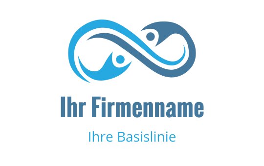 Modernes Unendlichkeit-Logo-Design mit blauen und türkisfarbenen abstrakten Figuren