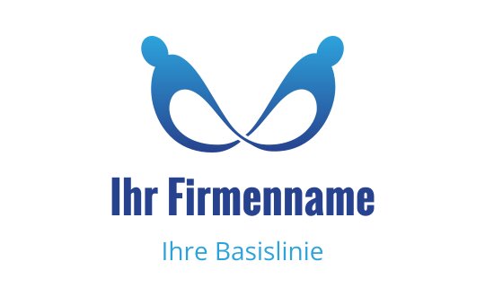 Modernes blaues Logo-Design mit abstrakten Figuren in fließender Form