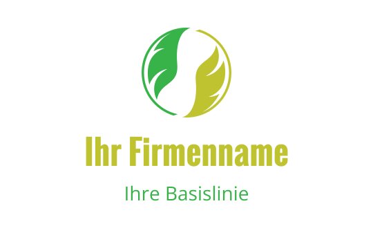 Modernes kreisförmiges Logo-Design mit grünen Blättern und einem gelben Akzent