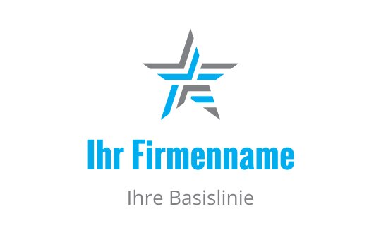 Modernes Sternlogo-Design mit blauen und grauen geometrischen Elementen