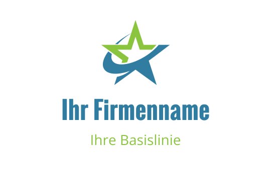Modernes Sternlogo-Design mit grünen und blauen Elementen