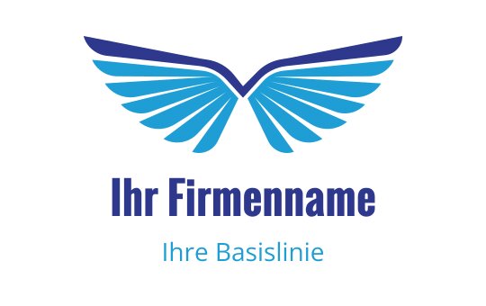 Elegantes blaues Flügel-Logo-Design mit modernem, dynamischem Gefühl