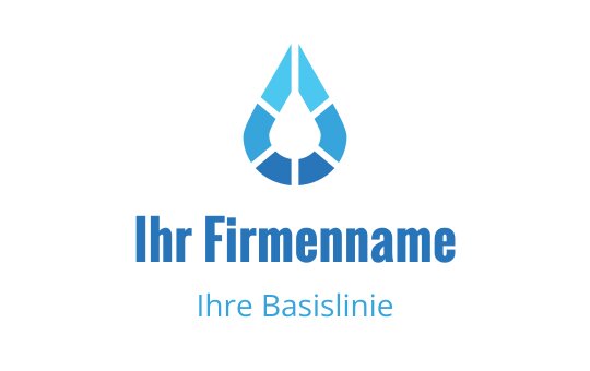 Modernes blaues Wassertropfen-Logo-Design mit geometrischen Formen