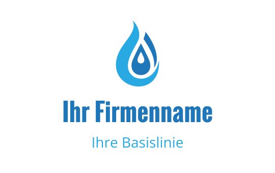 Modernes blaues Wassertropfen-Logo-Design mit eleganter, geschwungener Form