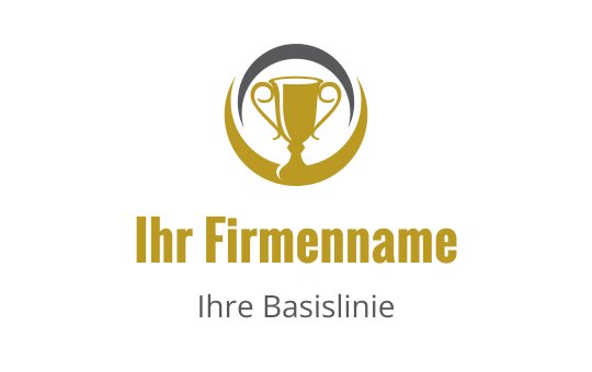 Elegantes Logo-Design für eine Trophäe in Gold und Schwarz mit kreisförmigen Akzenten