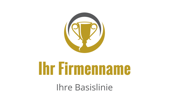 Elegantes Logo-Design für eine Trophäe in Gold und Schwarz mit kreisförmigen Akzenten