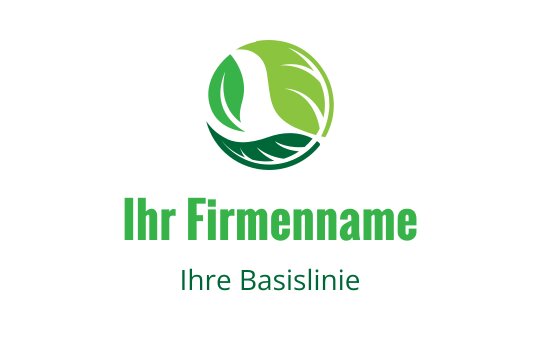 Modernes grünes Logo-Design mit einem stilisierten Blatt in einem Kreis