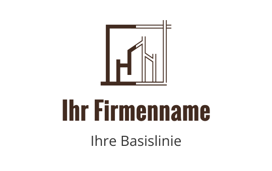 Modernes Logo-Design mit einer geometrischen Gebäudeumriss in Braun