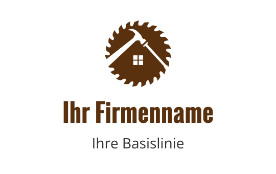 Rustikales Logo-Design mit Haus- und Sägeblatt-Elementen