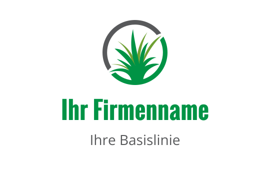 Modernes grünes Pflanzenlogo-Design mit grauem kreisförmigem Rand